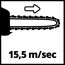 Kettensäge mit Geschwindigkeit von 15,5 m/sec