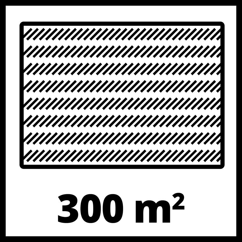 Schraffierte Fläche mit der Beschriftung 300 m².