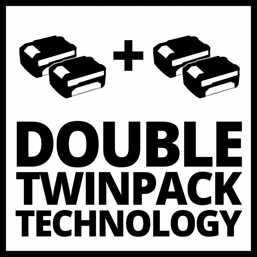 Zwei Doppelpacks mit Akkus, DOUBLE TWINPACK TECHNOLOGY
