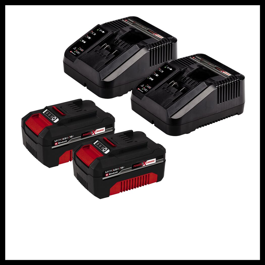 Zwei Akkus und zwei Ladegeräte Power X-Change von Einhell