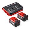 Einhell Power X-Change Twincharger mit zwei Akkus