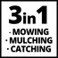 3in1: Mähen, Mulchen, Fangen