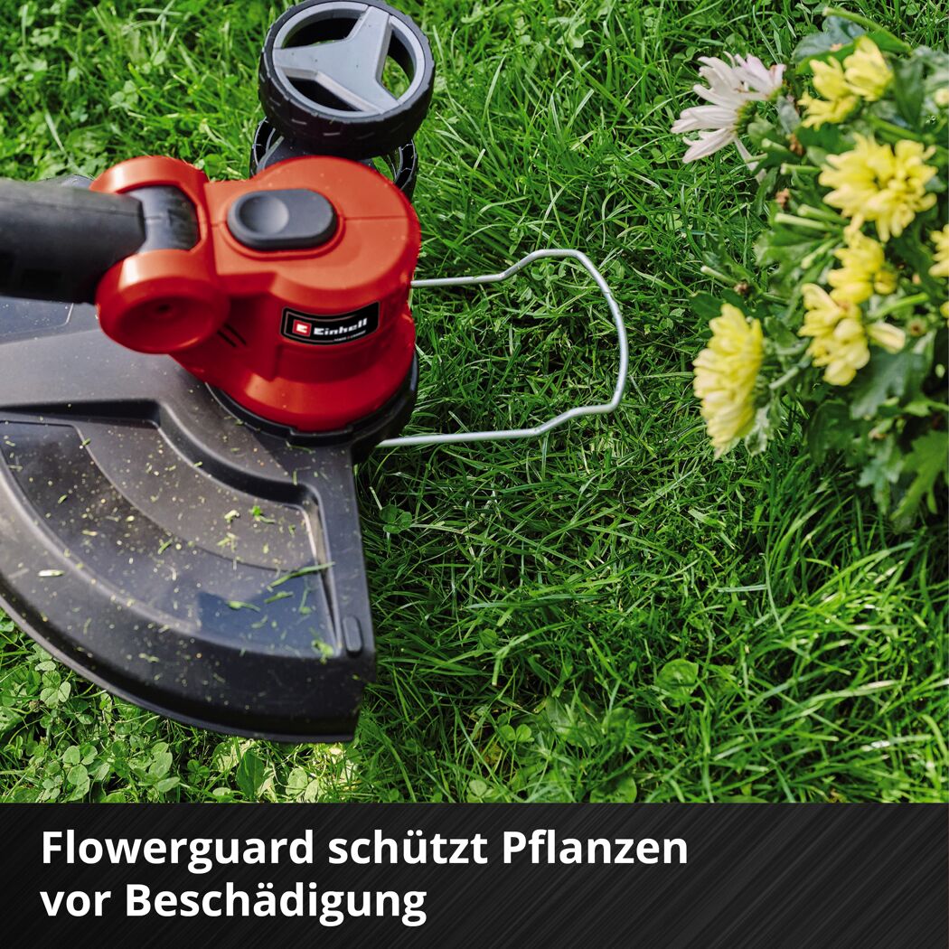 Einhell Akku-Rasentrimmer GE-CT 18/30 Li-Solo beim Trimmen