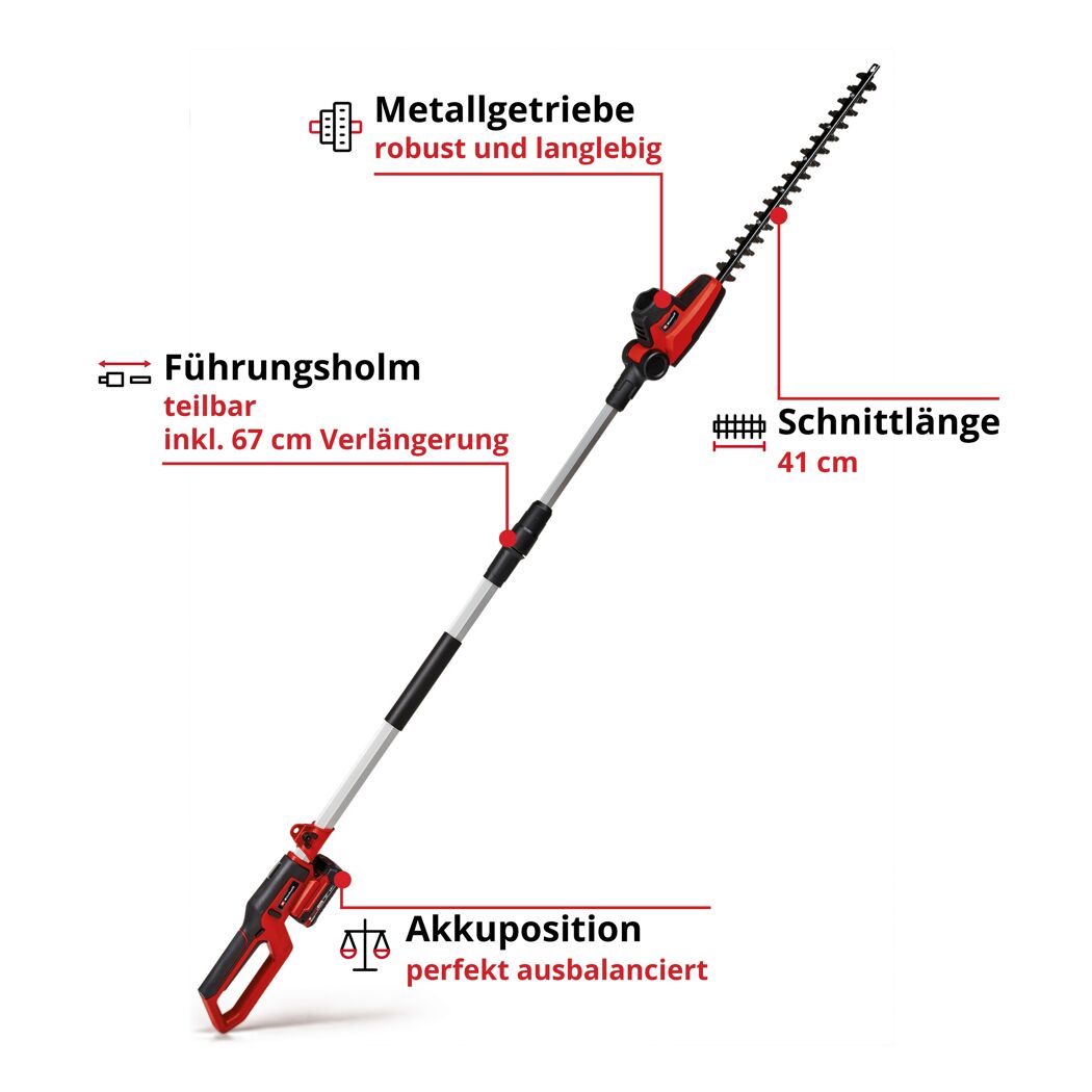 Akku-Heckenschere mit Schnittlänge 41 cm