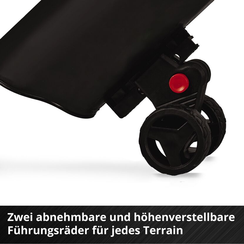 Zwei abnehmbare und höhenverstellbare Führungsräder