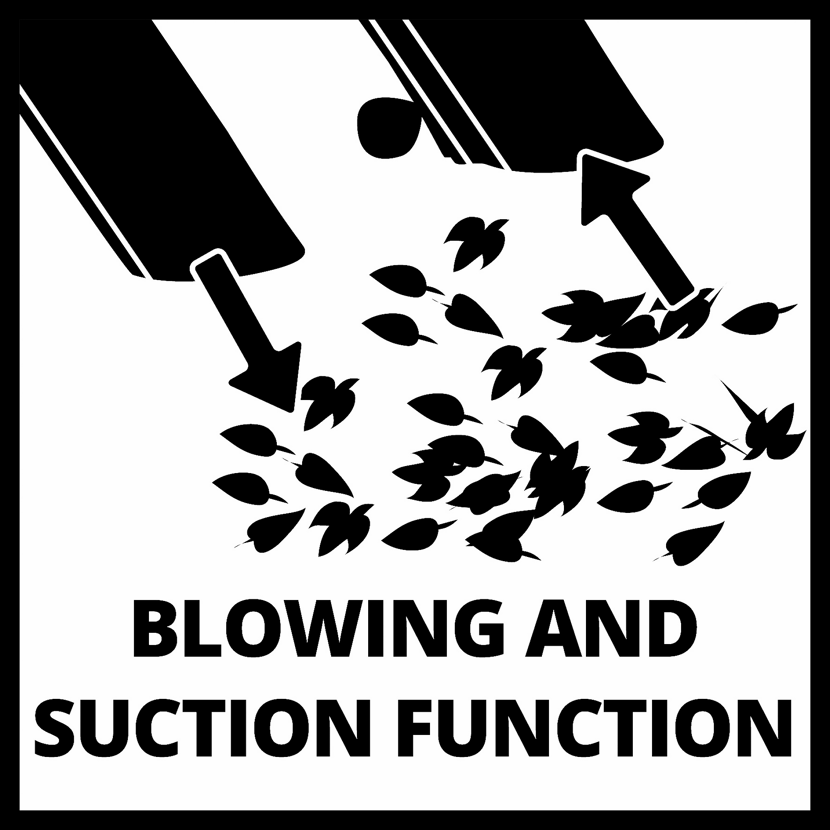 Blas- und Saugfunktion eines Laubsaugers