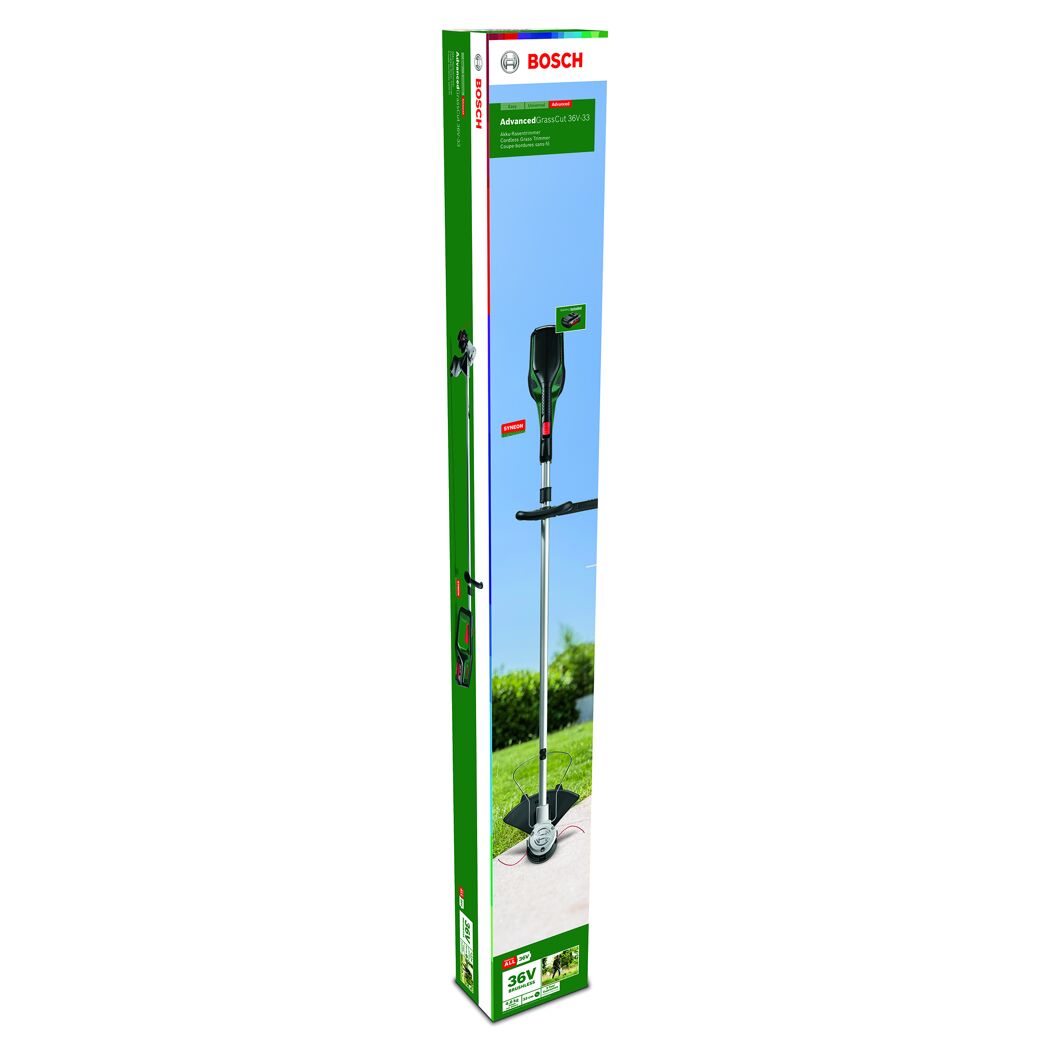 Bosch Akku-Rasentrimmer AdvancedGrassCut 36V-33 in Verpackung