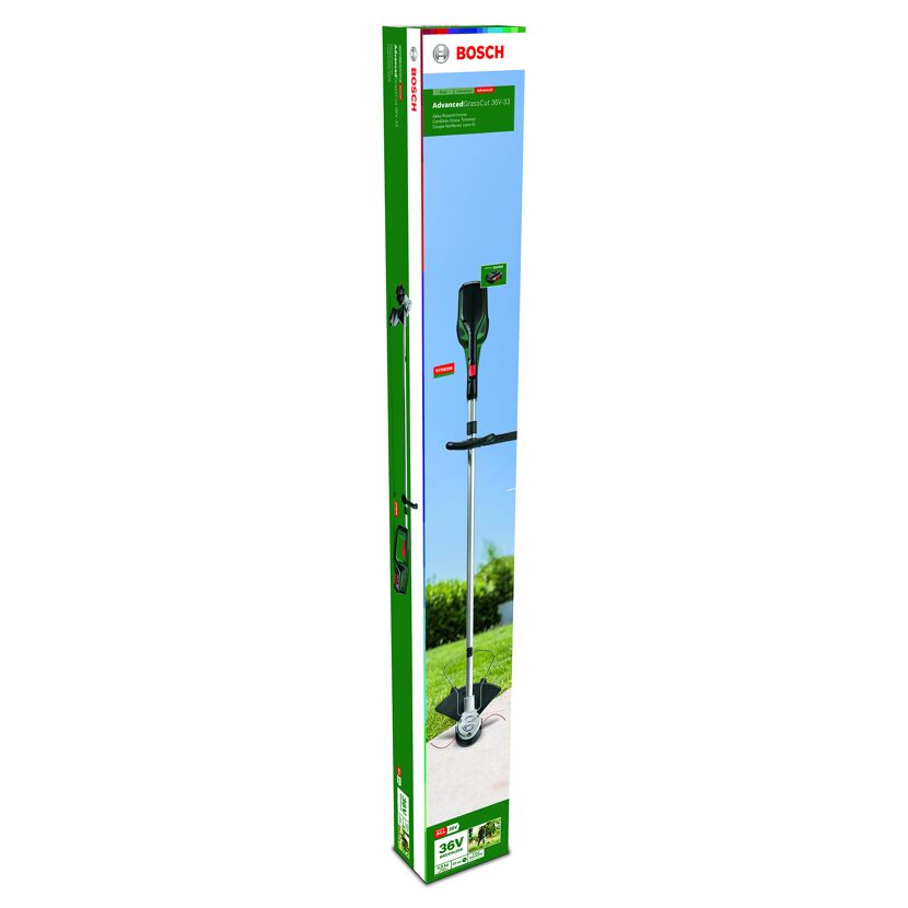 Bosch Akku-Rasentrimmer AdvancedGrassCut 36V-33 in Verpackung