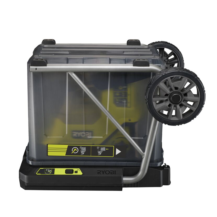 RYOBI Akku-Häcksler im Transportmodus