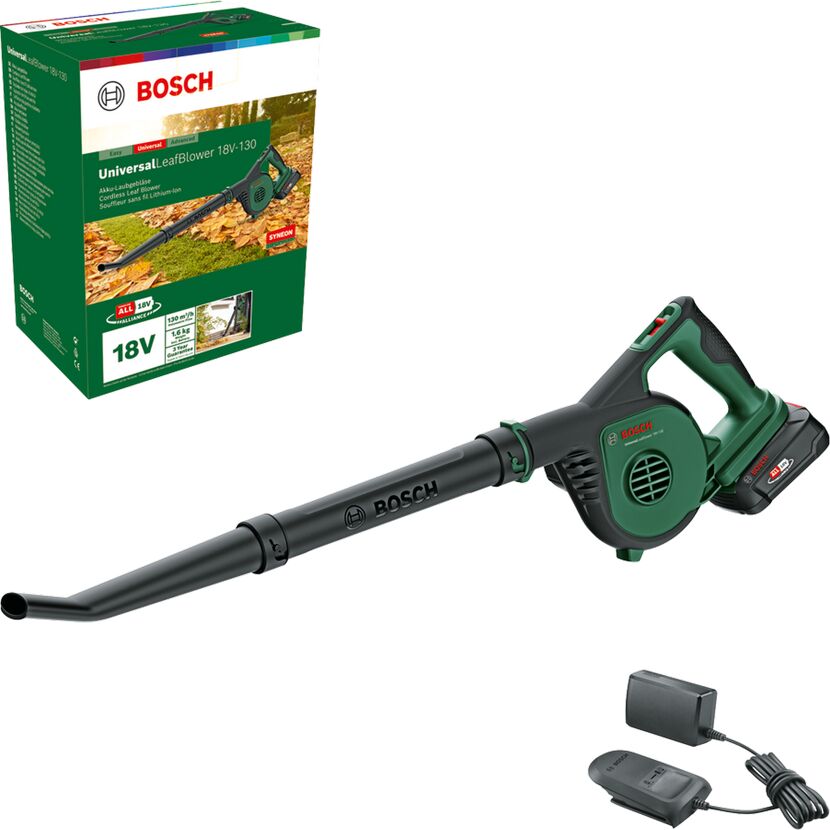 Bosch Akku-Laubbläser 18V-130 mit Ladegerät