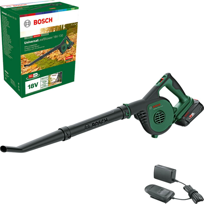 Bosch Akku-Laubbläser 18V-130 mit Ladegerät