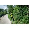 Person schneidet Hecke mit Heckenschere