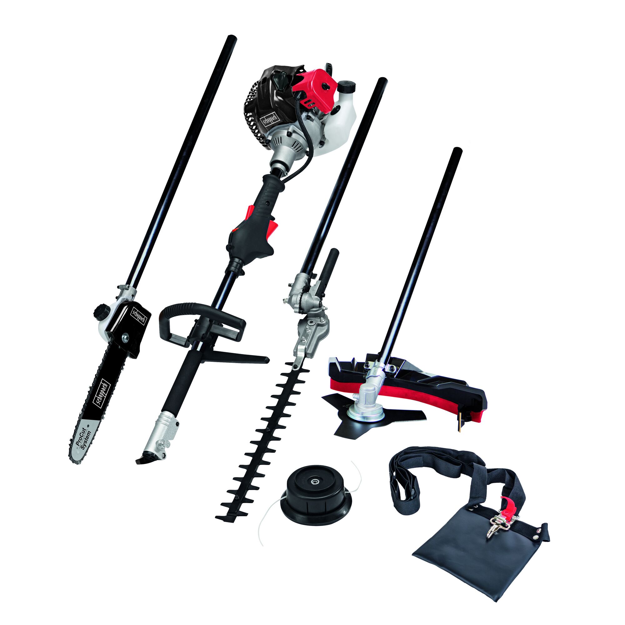 Multifunktionsgerät mit Heckenschere, Hochentaster und Freischneider