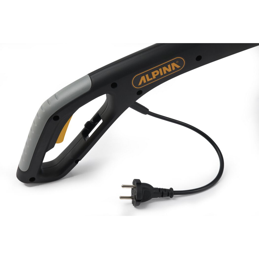Griff eines Elektro-Trimmer mit Kabel und Stecker