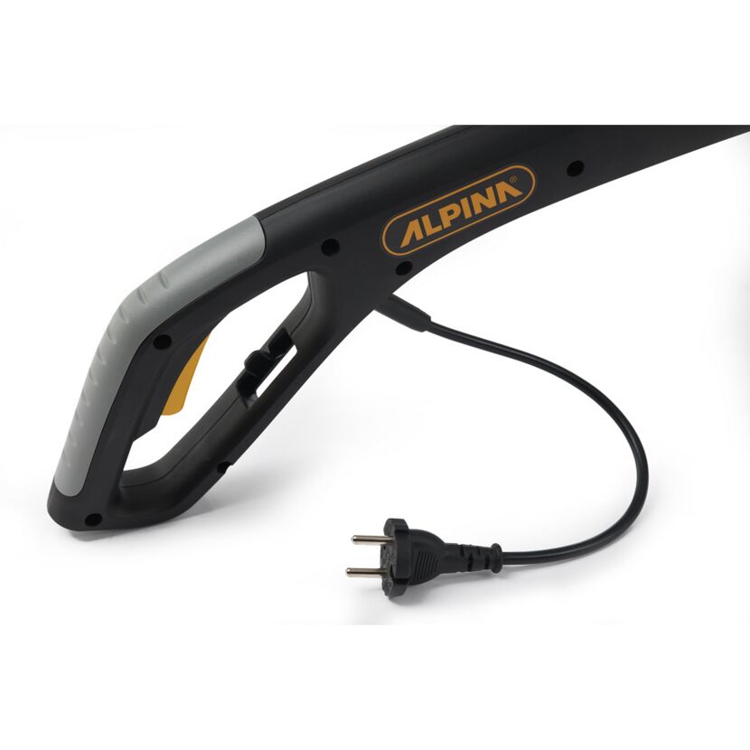 Griff eines Elektro-Trimmer mit Kabel und Stecker