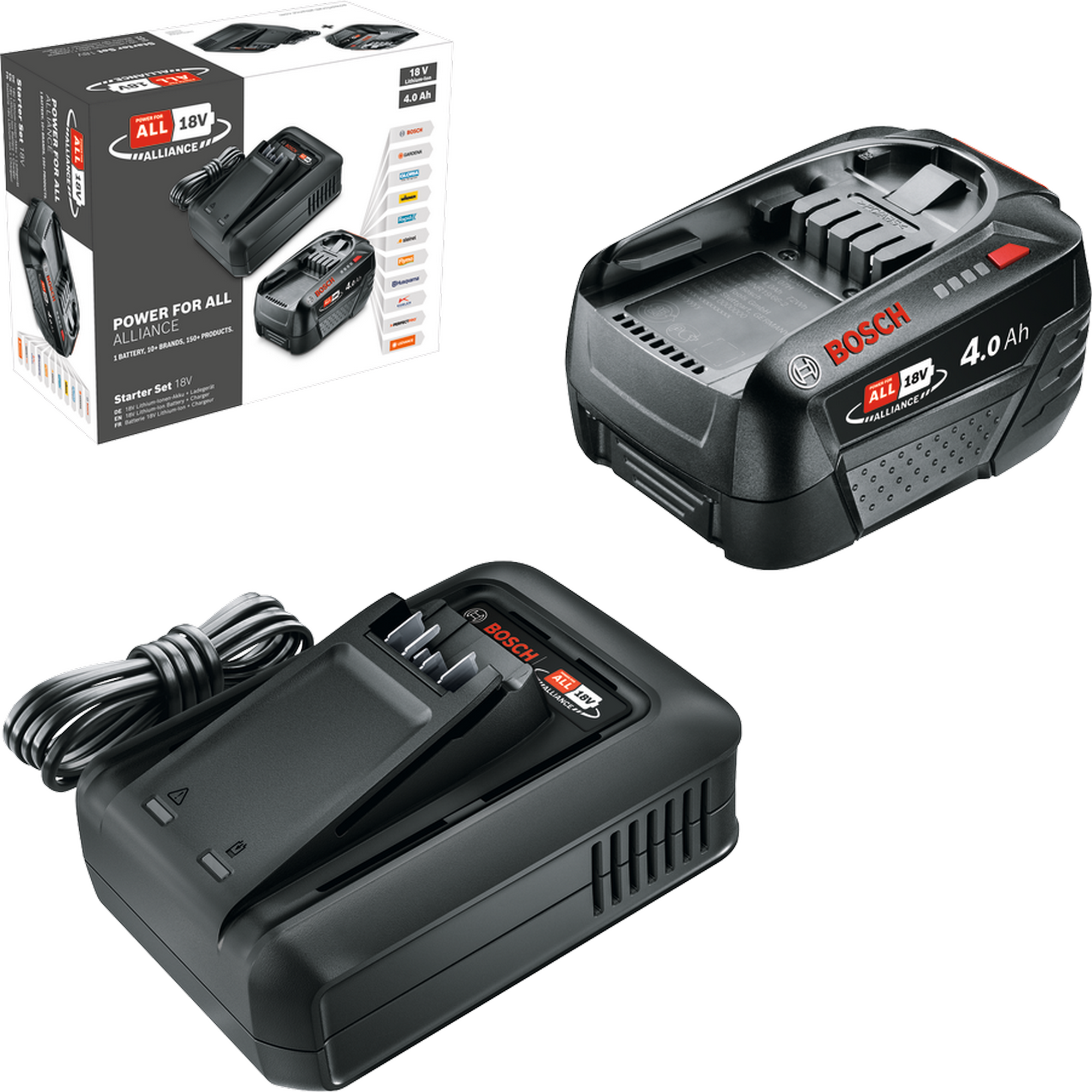 Akku-Starter-Set 'Power For All' Ladegerät und Akku 18 V 4 Ah