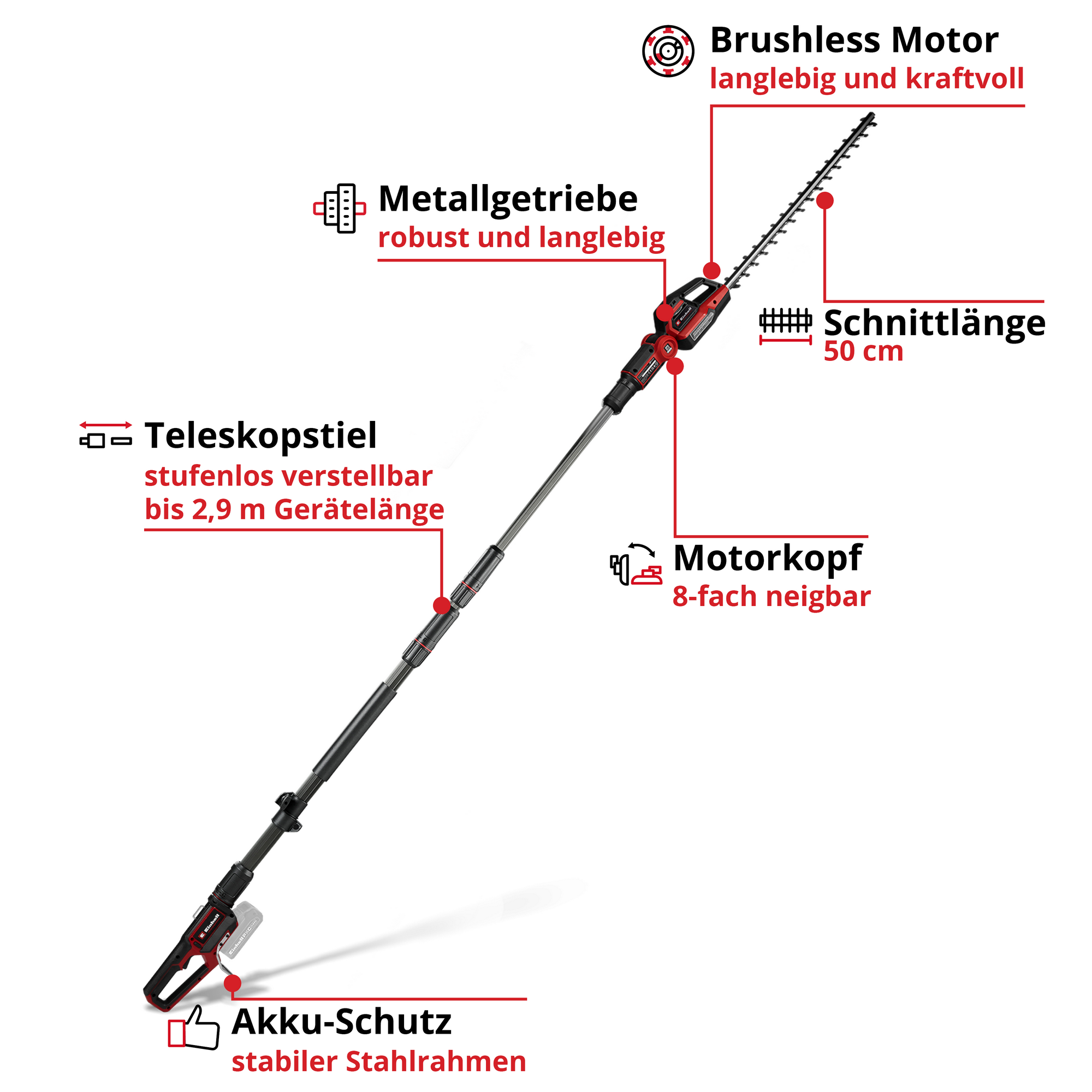 Akku-Teleskop-Heckenschere 'Professional GP-HH 18/50 Li T BL-Solo' ohne Akku und Ladegerät
