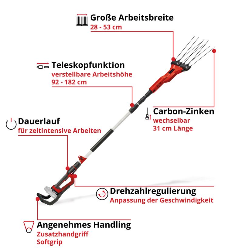 Akku-Obstrüttler mit Carbon-Zinken