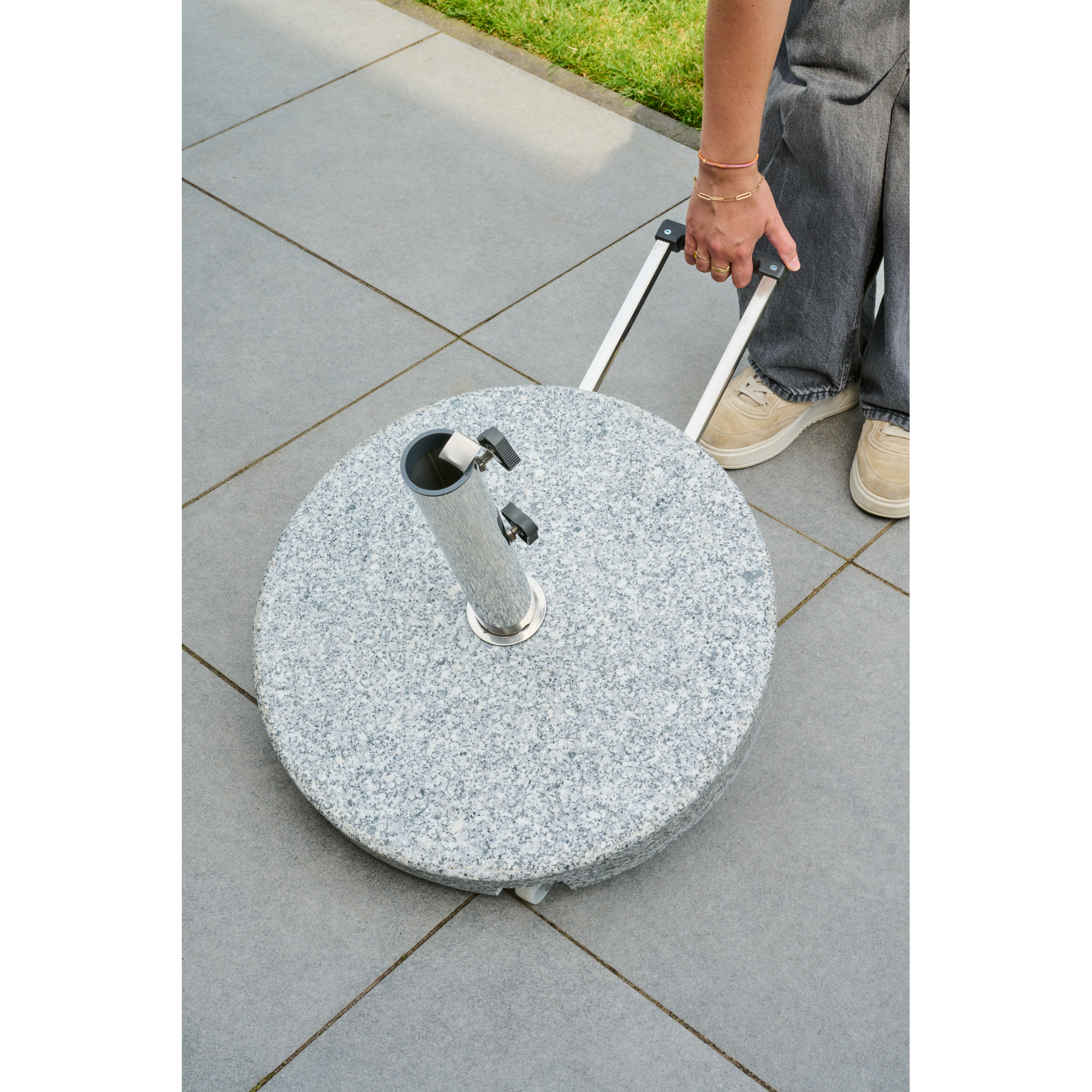 Schirmständer für Schirmmast mit 25 - 48 mm Granit 50 x 50 x 7,5 cm
