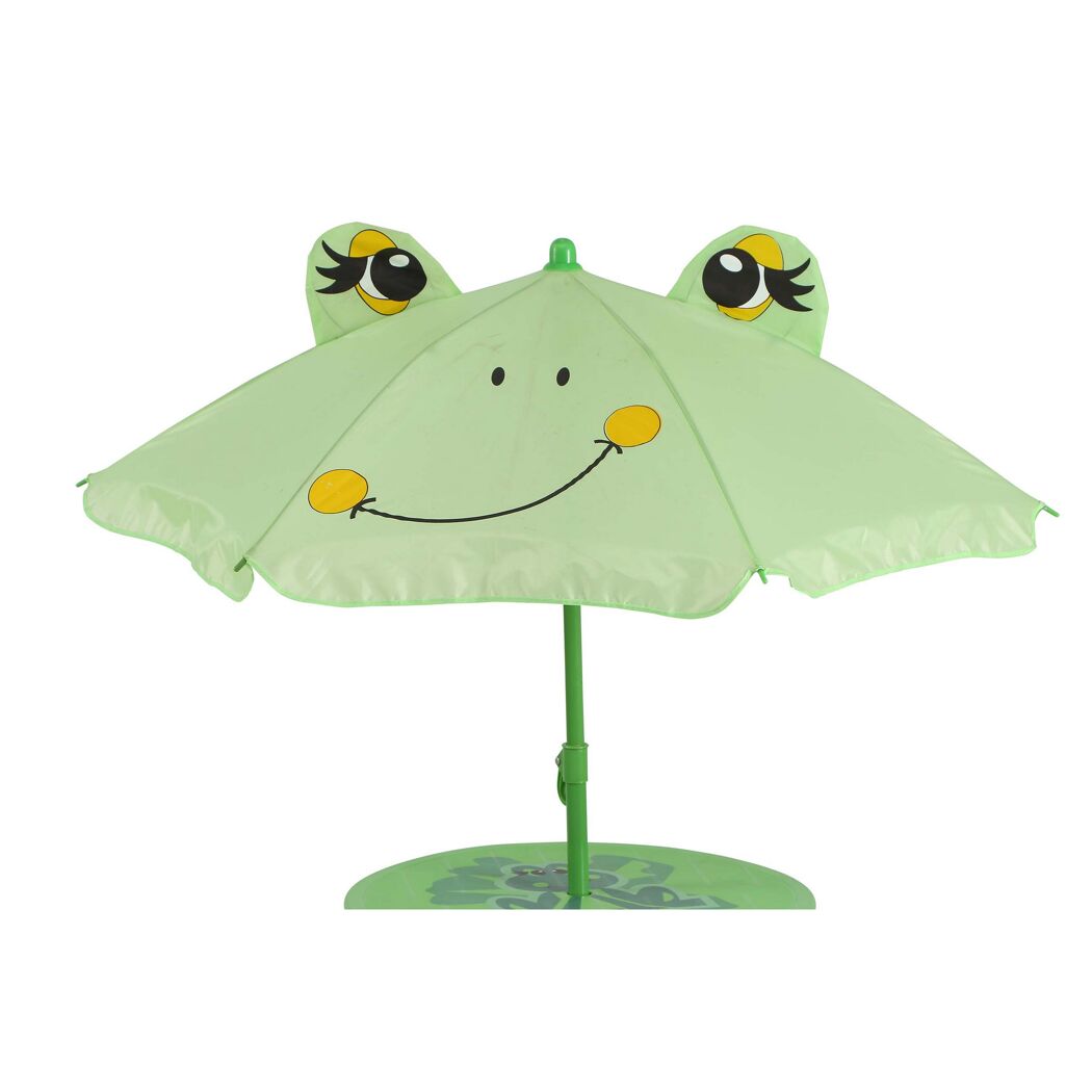 Grüner Kinder-Sonnenschirm mit Froschgesicht