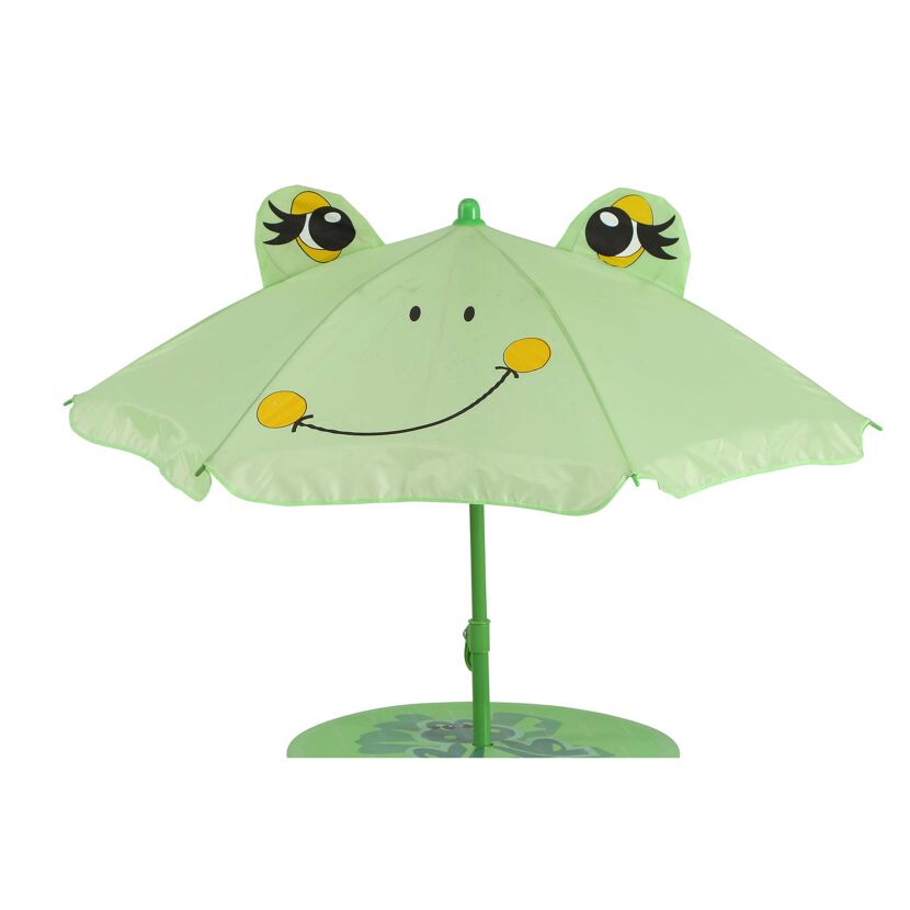 Grüner Kinder-Sonnenschirm mit Froschgesicht