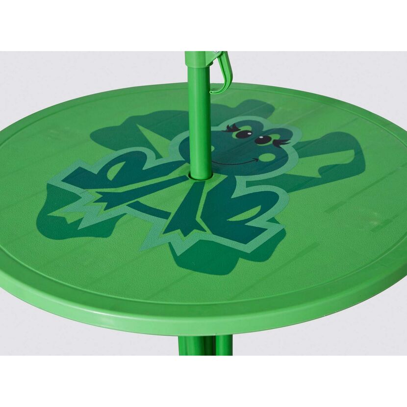 Grüner Kindertisch mit Froschmotiv