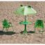 Grünes Kinder-Gartentisch-Set mit Froschmotiv und Sonnenschirm