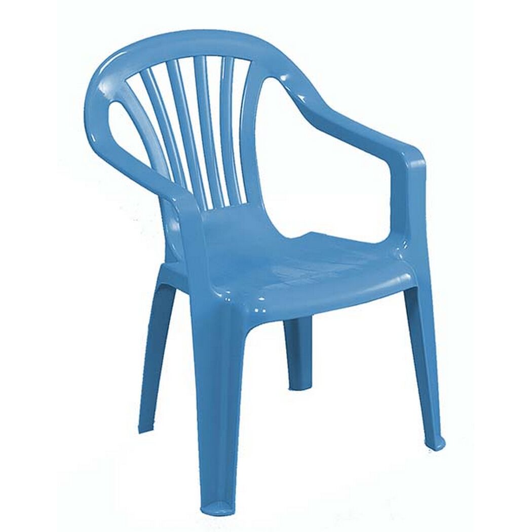 Blauer Kinderstuhl aus Plastik