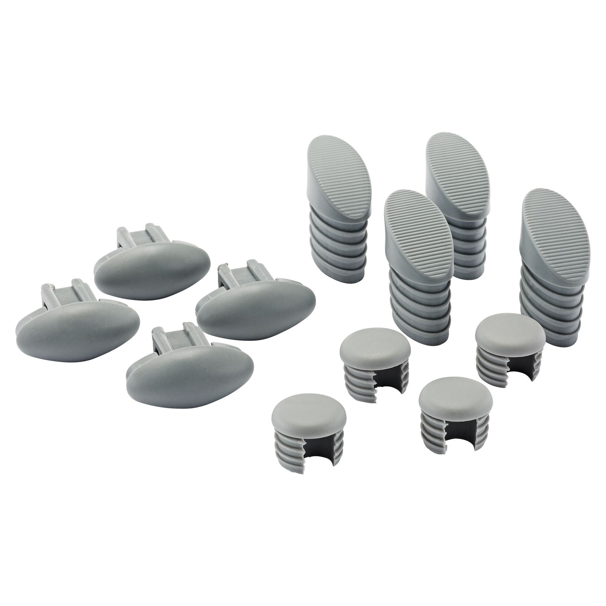 12-teiliges Ersatzkappen-Set grau für Relaxsessel