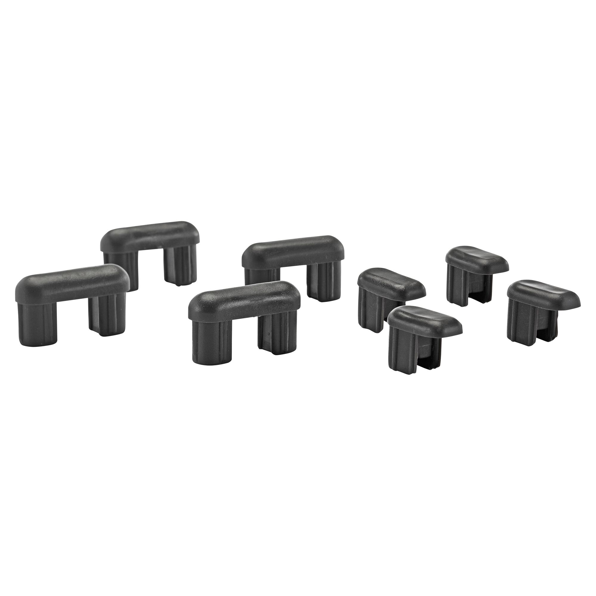 Schwarze Ersatzkappen für Stapelstuhl Annette, 8 Stück