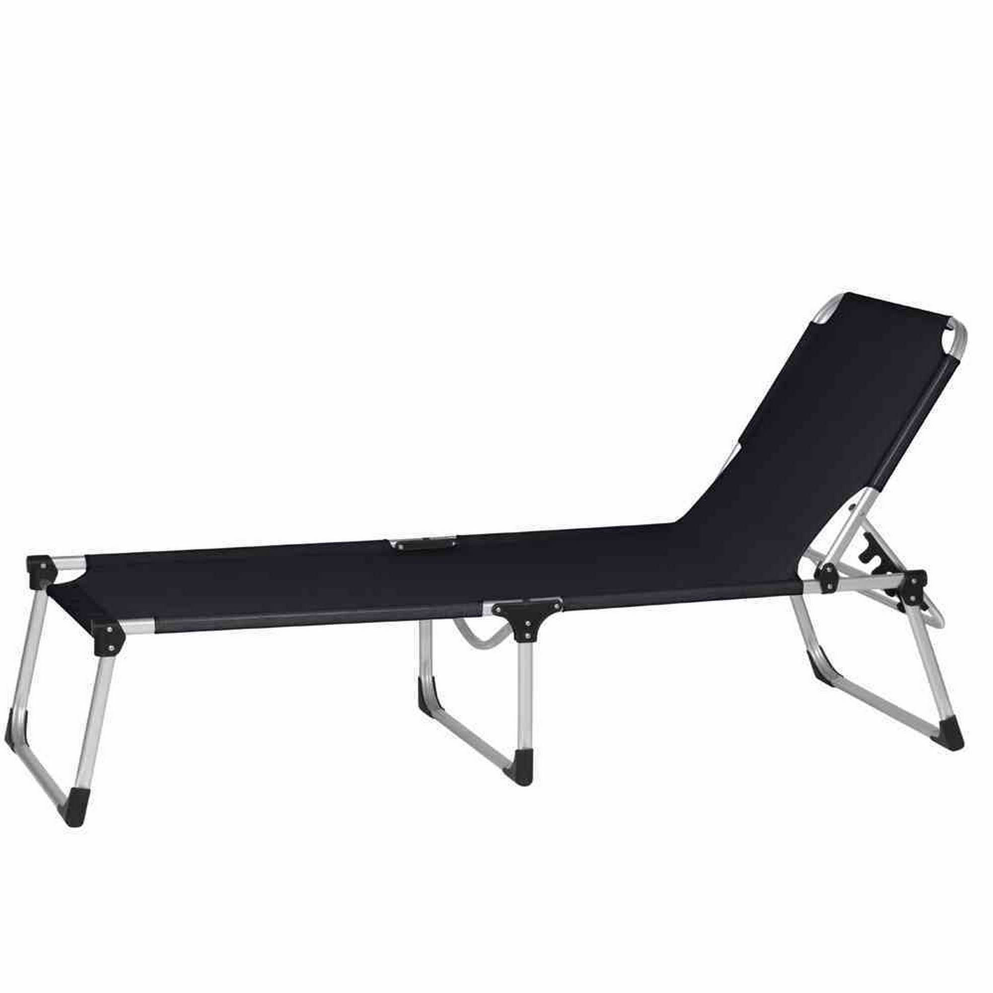 Dreibeinliege 'Alu-XXL' schwarz 201 x 69 x 38 cm
