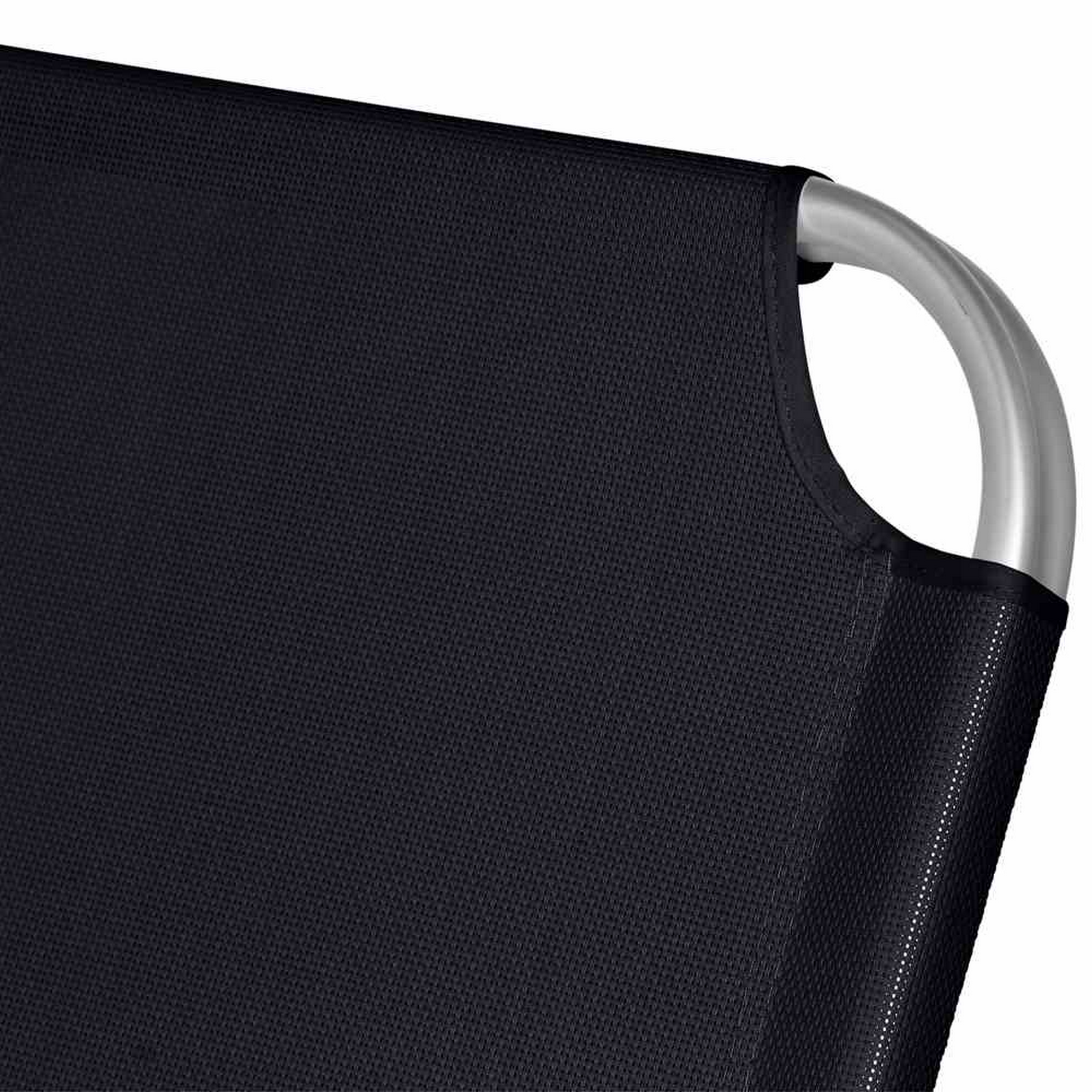 Dreibeinliege 'Alu-XXL' schwarz 201 x 69 x 38 cm