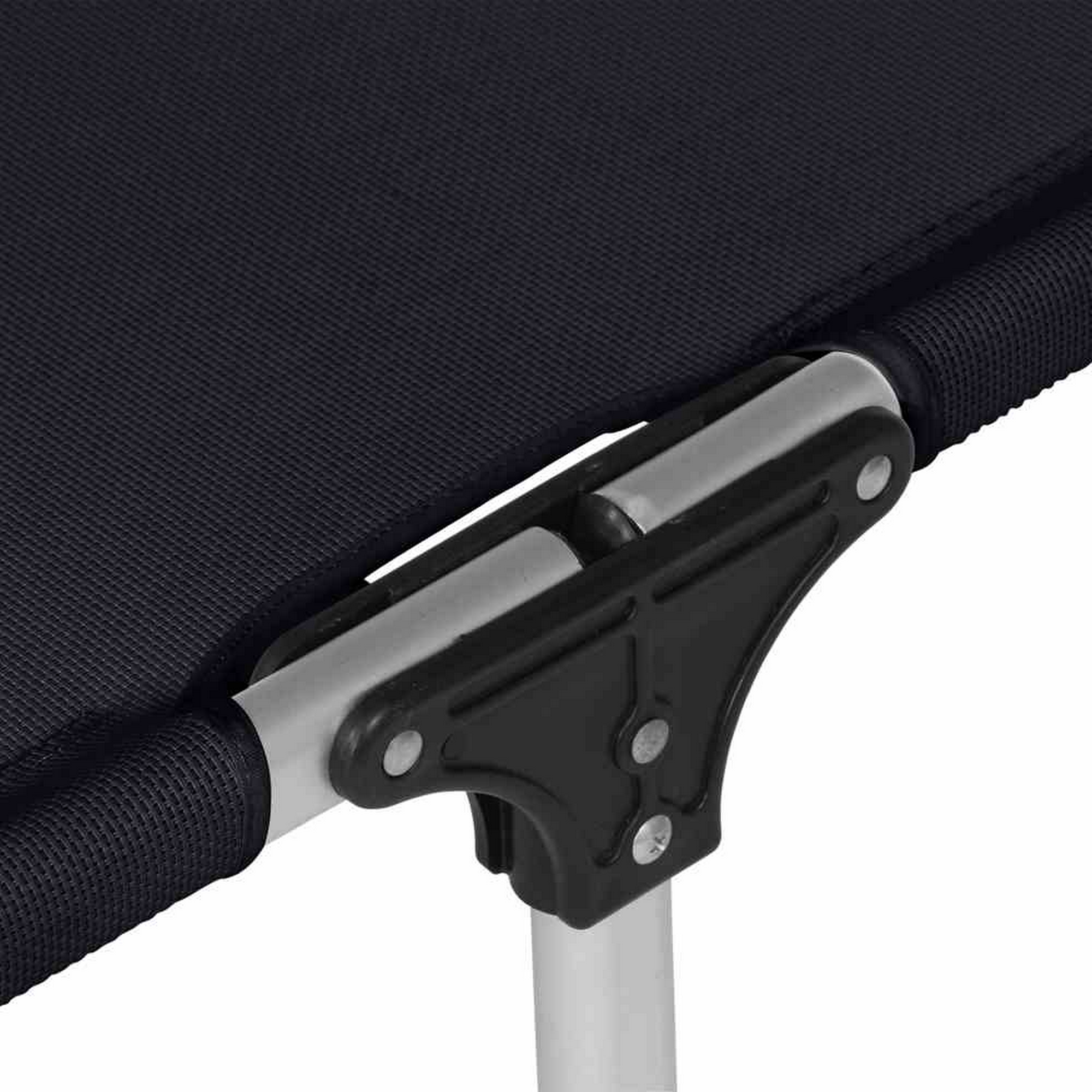 Dreibeinliege 'Alu-XXL' schwarz 201 x 69 x 38 cm