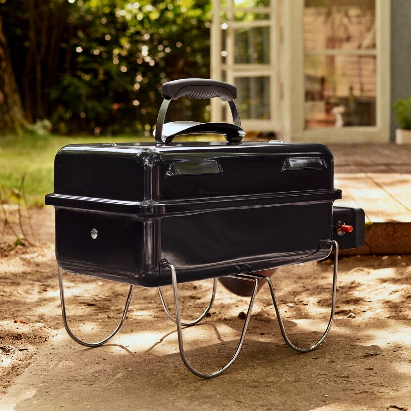 Tragbarer, schwarzer Gasgrill Go-Anywhere
