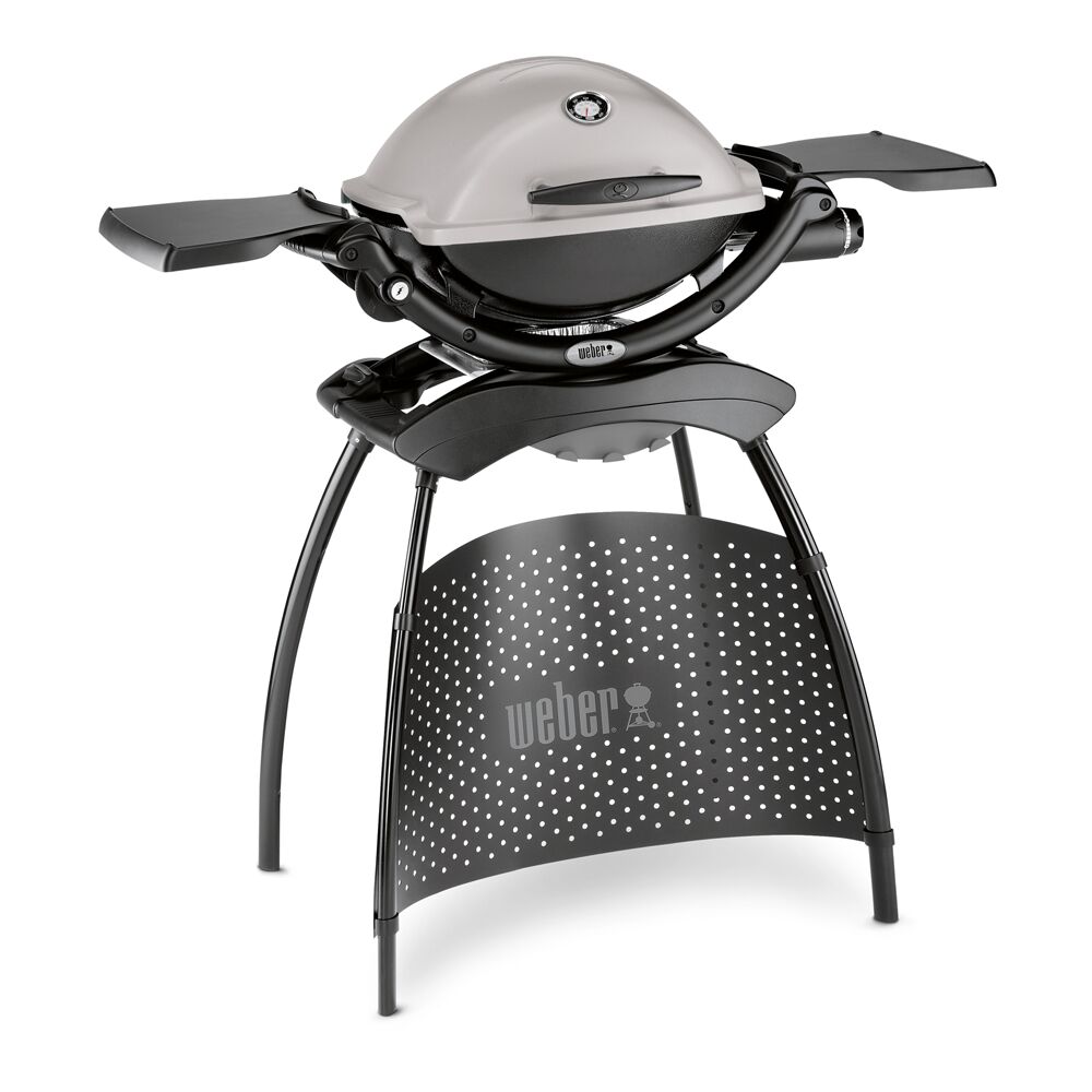 Weber Q 1200 Stand Gasgrill mit abklappbaren Seitentischen