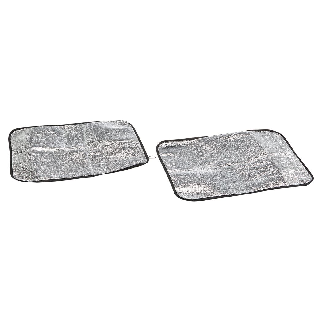 Zwei aluminiumbeschichtete Thermositzkissen