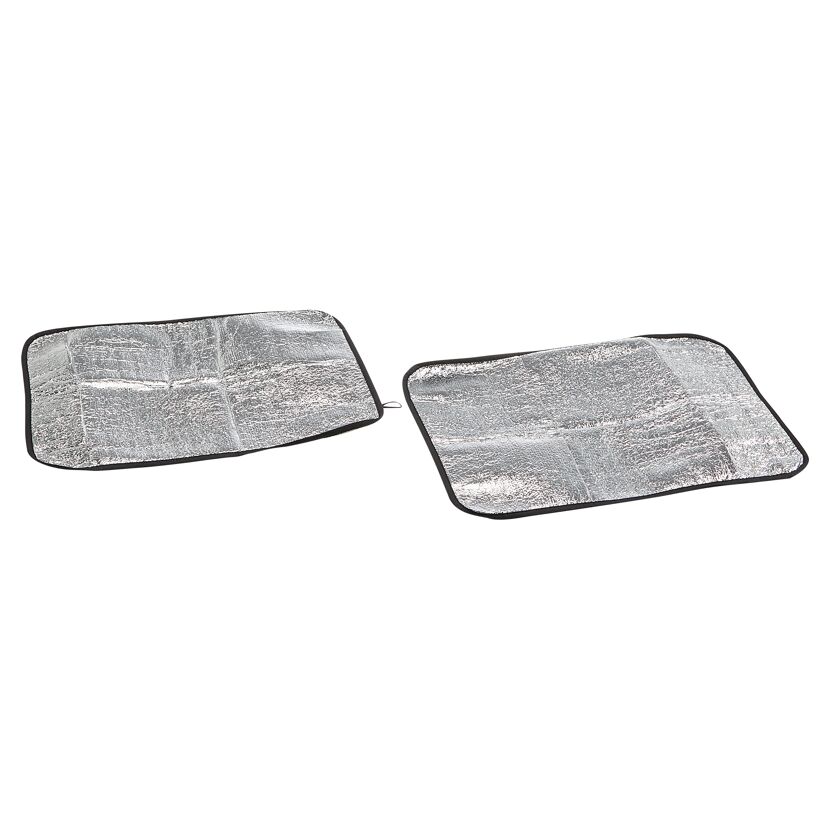 Zwei aluminiumbeschichtete Thermositzkissen