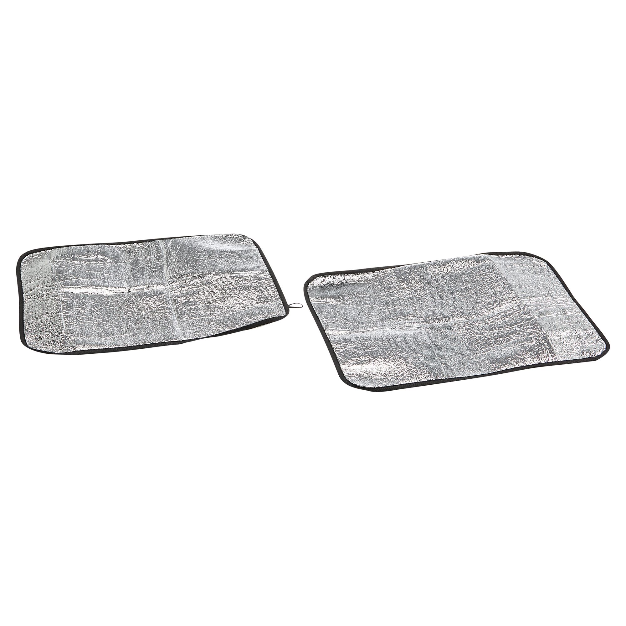 Zwei aluminiumbeschichtete Thermositzkissen