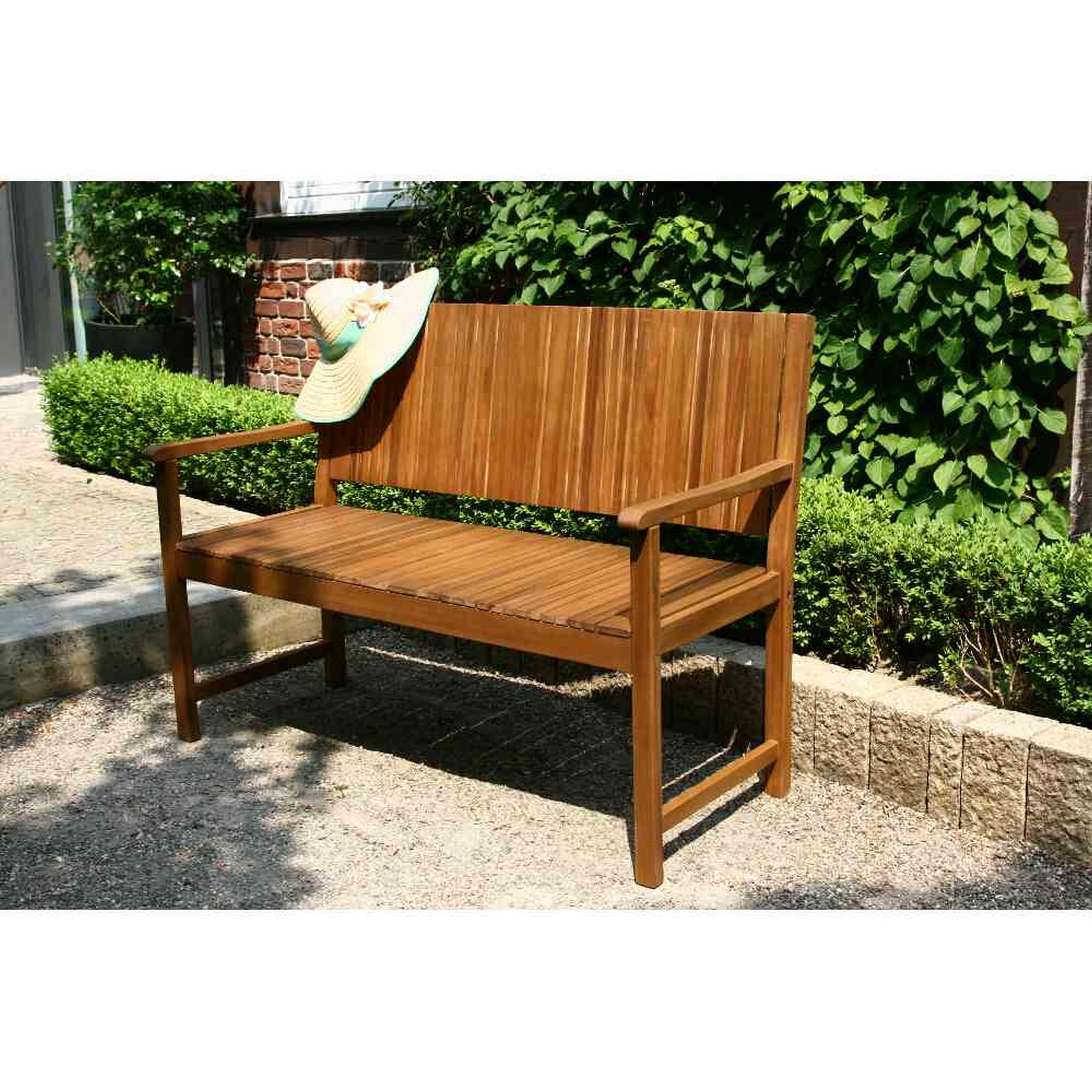 Gartenbank 'Falun' braun 121,5 x 90 x 49 cm