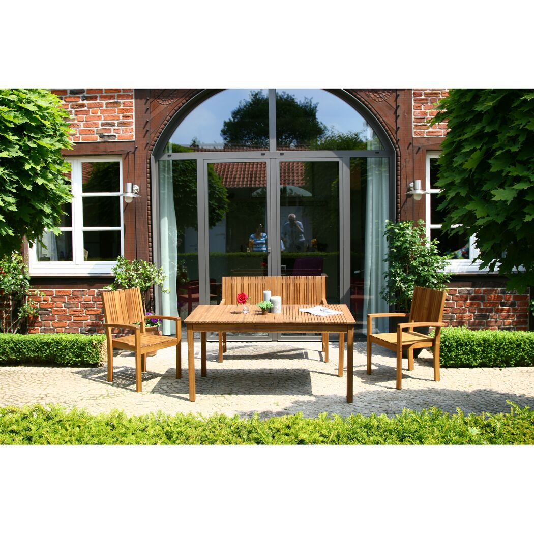 Gartentisch 'Falun' ausziehbar Akazienholz 100 x 74 x 150/175/200 cm
