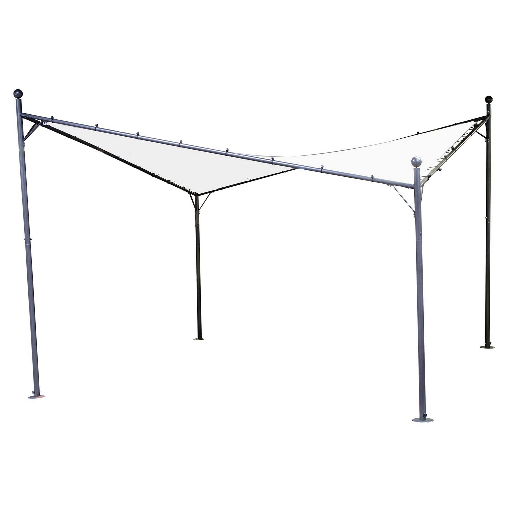 Grauer Pavillon Berlino mit weißem Sonnendach