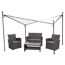 Pavillon mit Lounge-Set aus Polyrattan