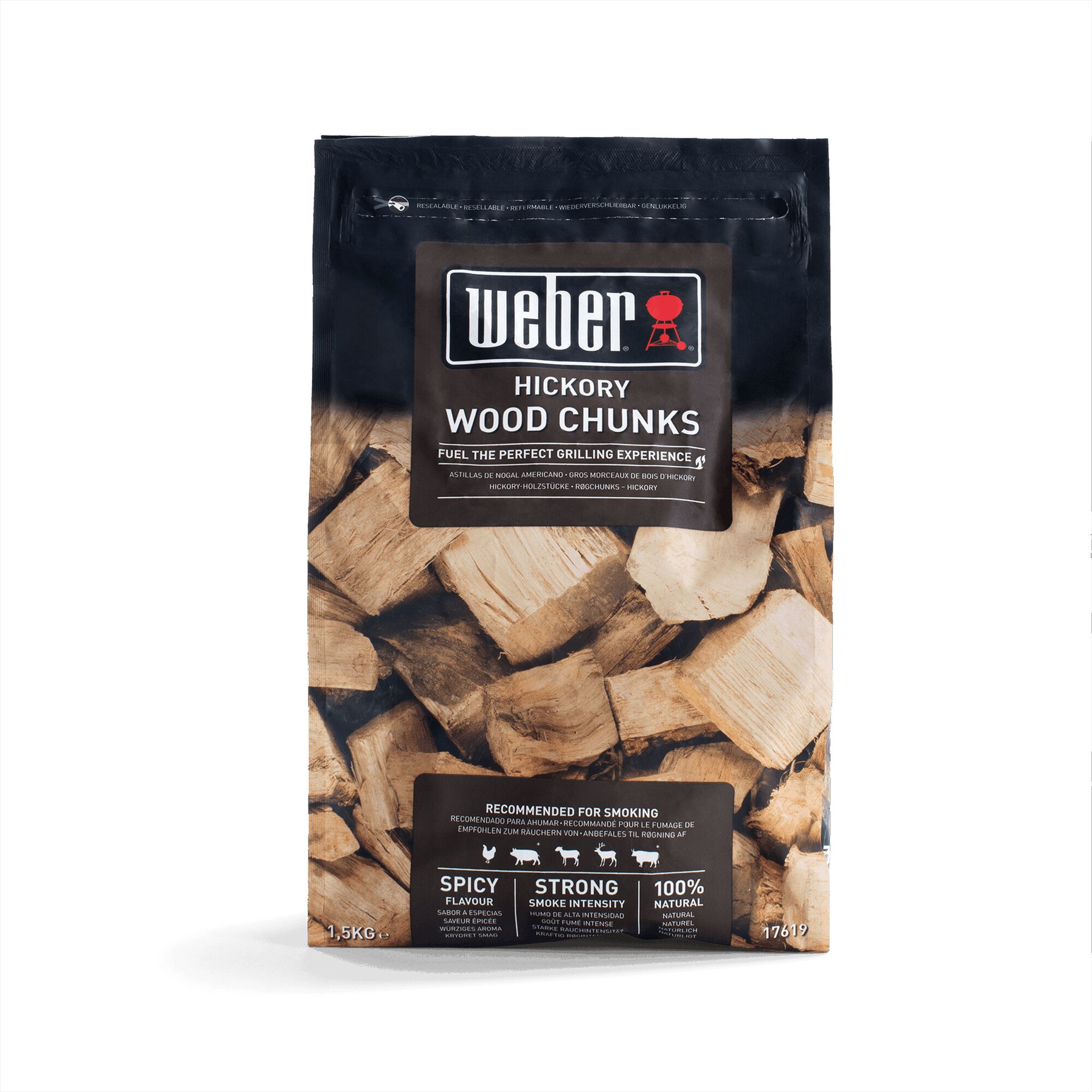 Weber Hickory Wood Chunks Räucherholz in der Verpackung