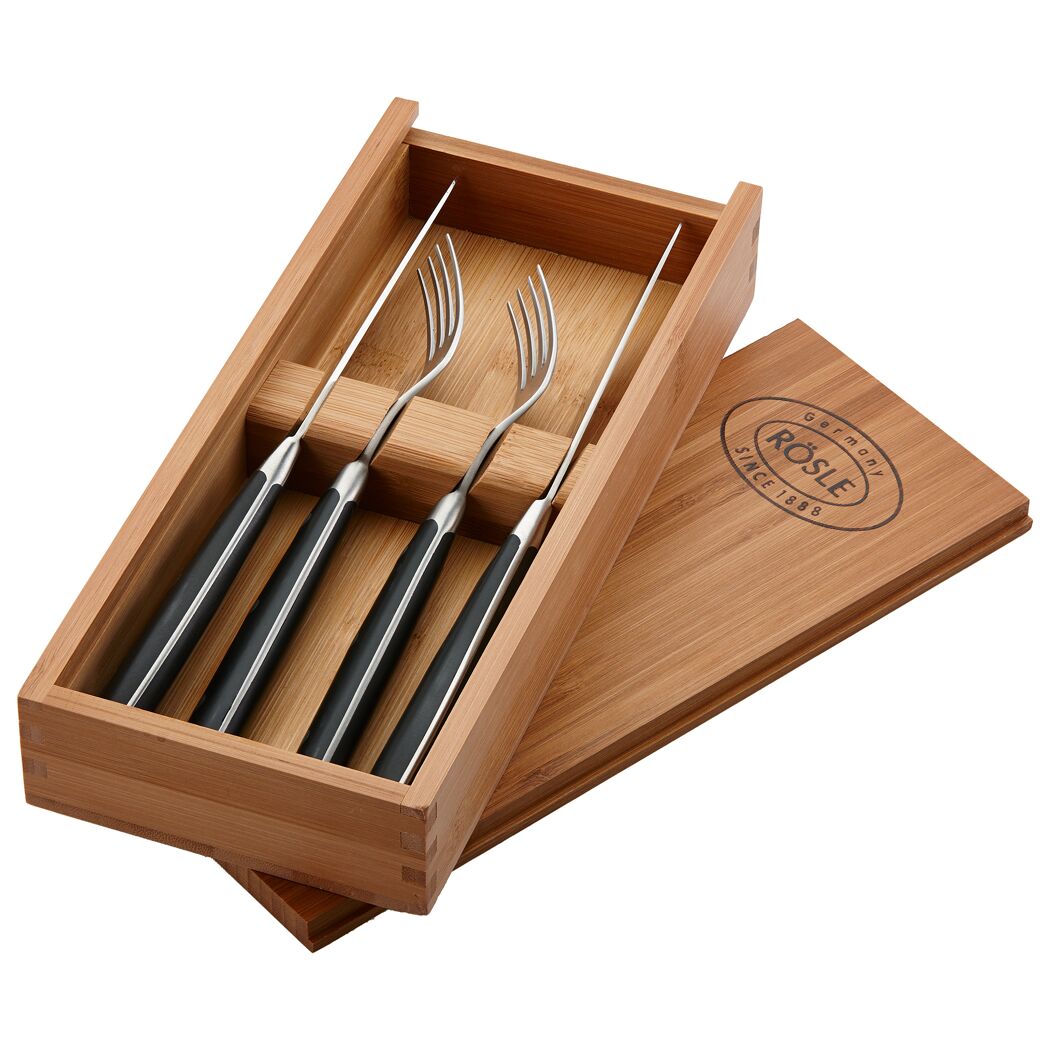 RÖSLE Steakbesteck 4-teilig in Bambusbox