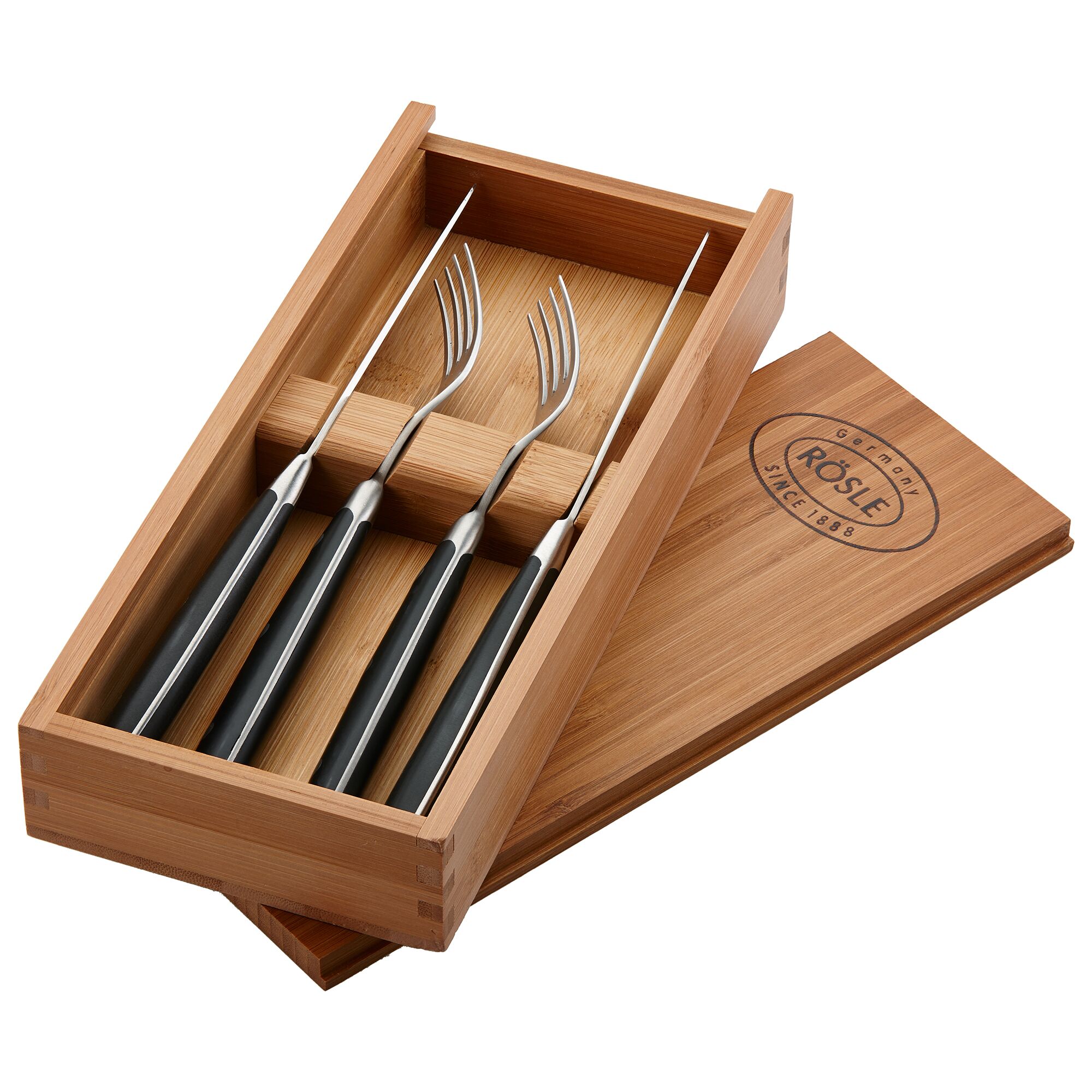RÖSLE Steakbesteck 4-teilig in Bambusbox