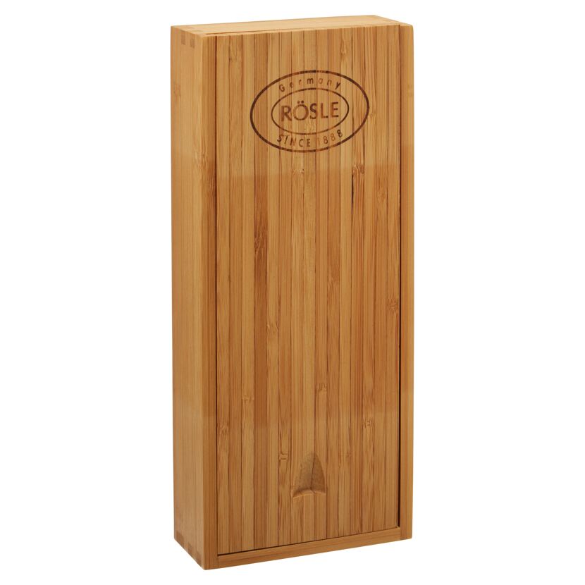 Holzkiste mit Rösle Logo