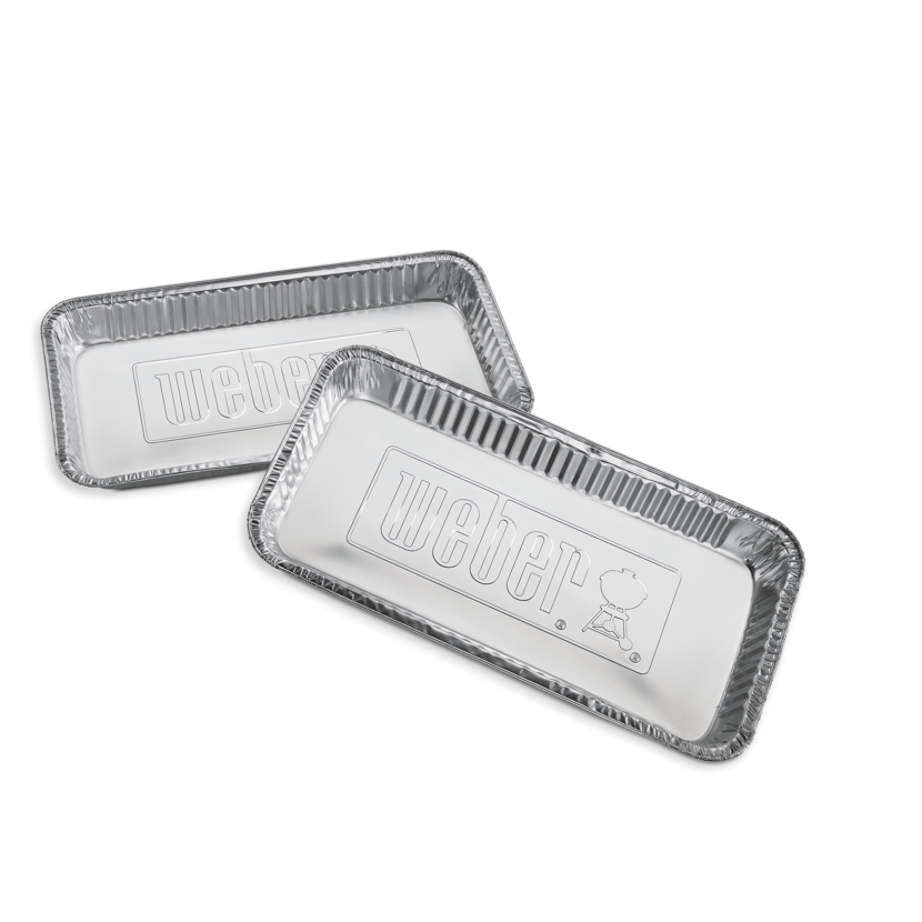 Zwei Weber Grillschalen aus Alu