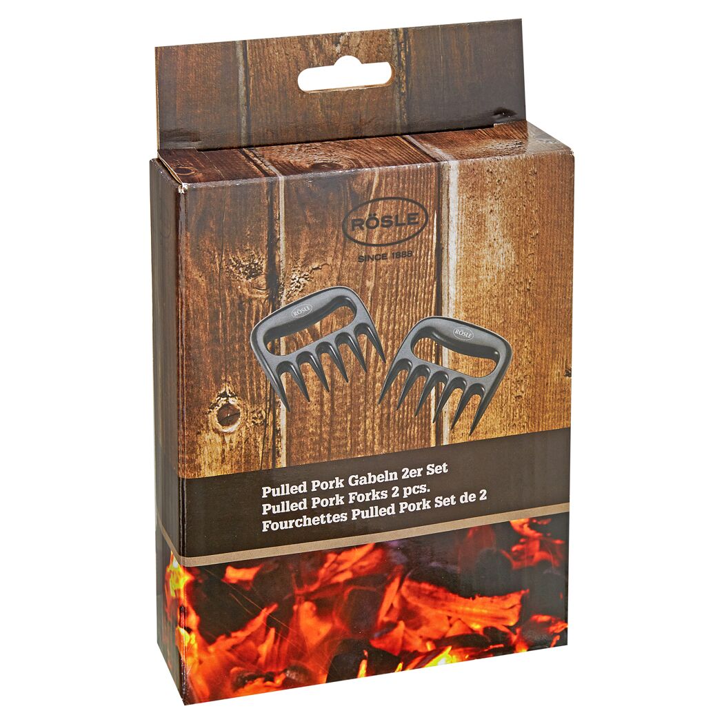 Zwei Pulled Pork Gabeln von Rösle in der Verpackung