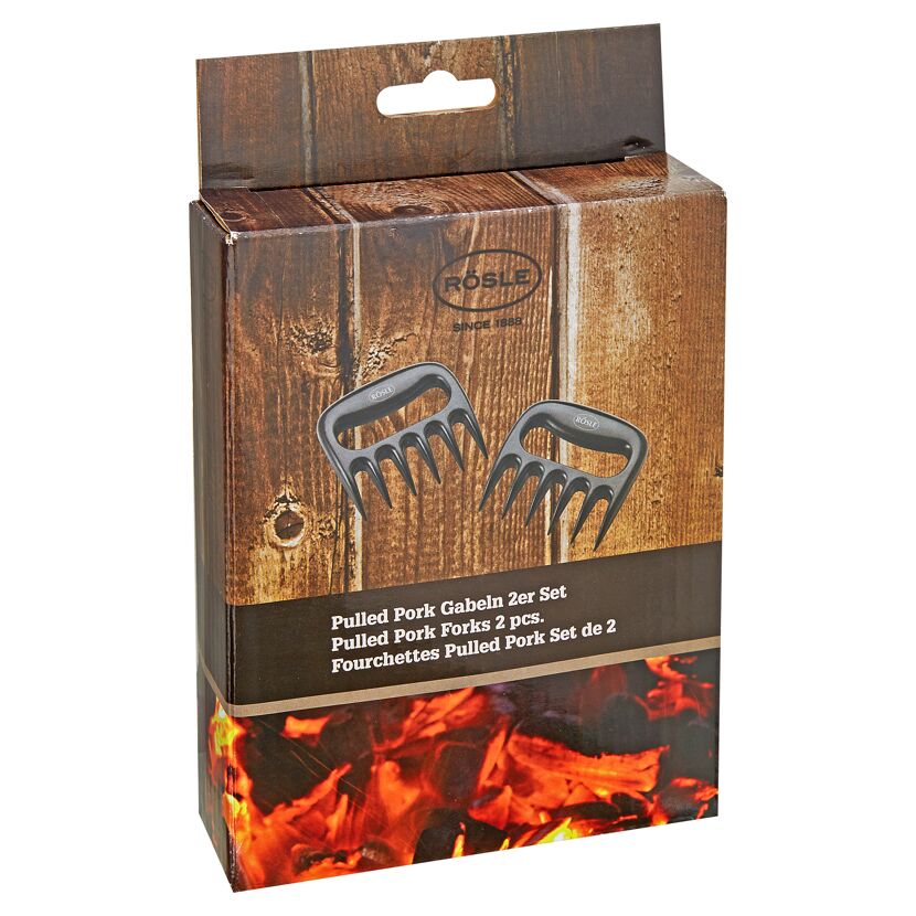 Zwei Pulled Pork Gabeln von Rösle in der Verpackung