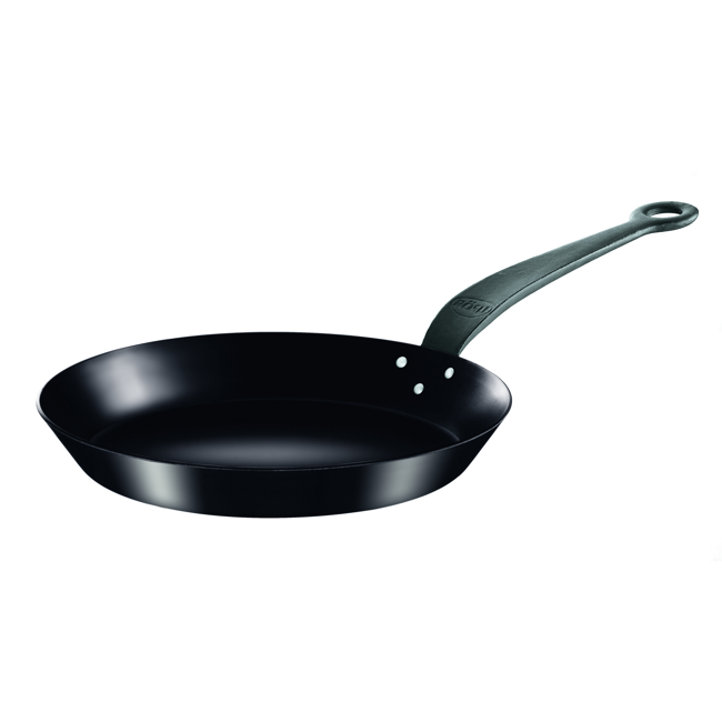 Bild von Grillpfanne schwarz emailliert Ø 24 cm, mit Gussgriff